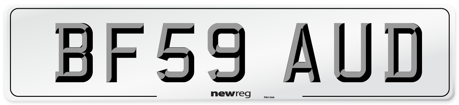 BF59 AUD Number Plate from New Reg